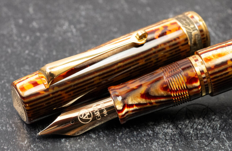Armando Simoni Club Bologna Medio The Great Gatsby Gold Trim Arco Bronze Celluloid Fountain Pen LE # 1/22