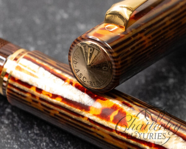 Armando Simoni Club Bologna Medio The Great Gatsby Gold Trim Arco Bronze Celluloid Fountain Pen LE # 1/22 - Image 6