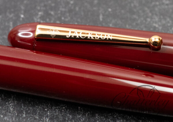 Jackson Pens Red Ebonite & Urushi Torpedo Fountain Pen - Image 3