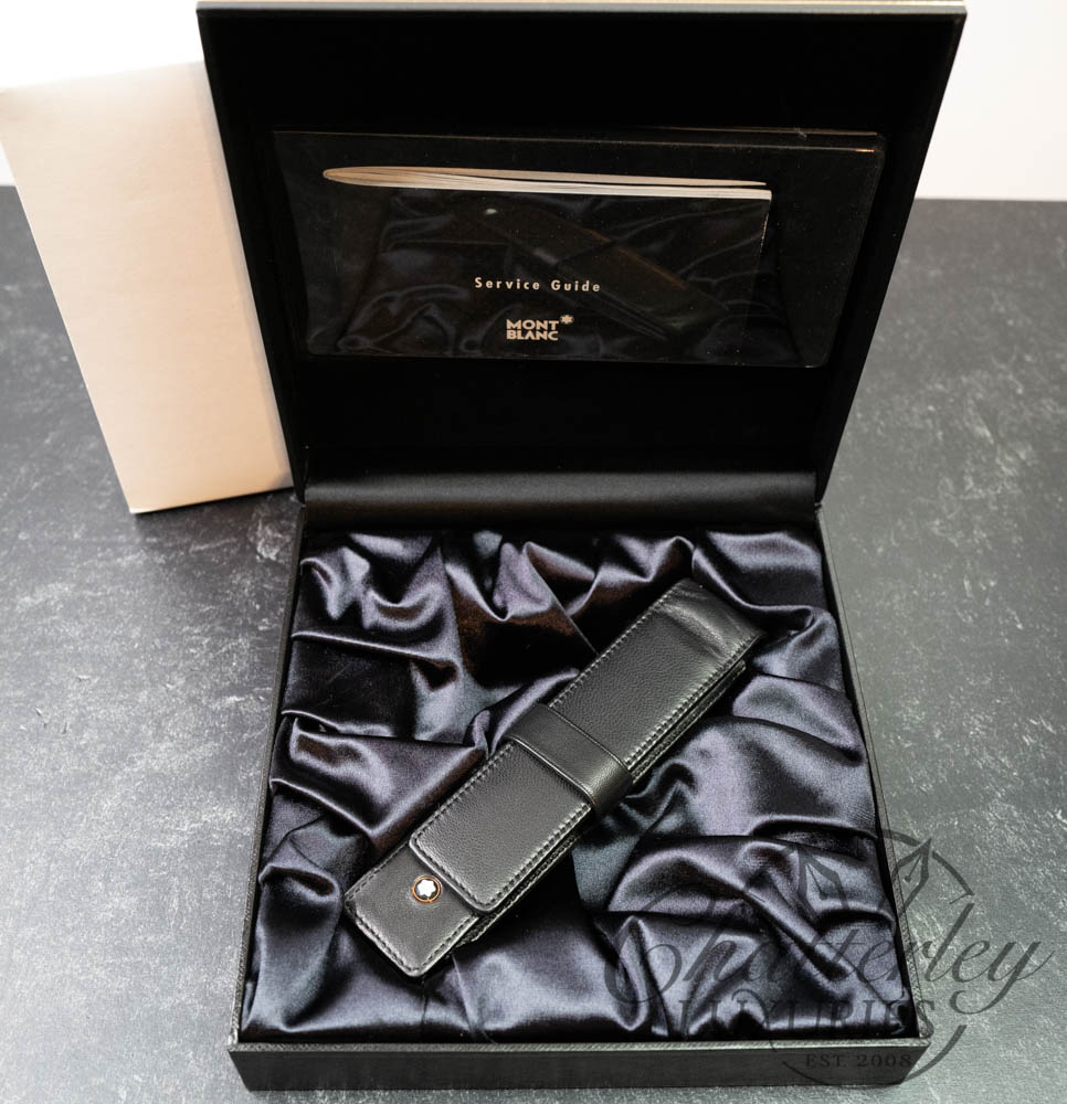 Montblanc Meisterstuck Siena Black 1 Pen Leather Limited Anniversary Edition 1924 Pouch