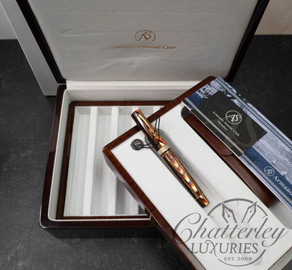 Armando Simoni Club Gladiatore Medio Bespoke 2020 Arco Bronze "Spina Di Pesce" Celluloid Fountain Pen - Image 8