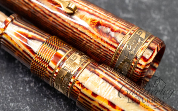 Armando Simoni Club Bologna Extra The Great Gatsby Gold Trim Arco Bronze Celluloid Fountain Pen - Image 6