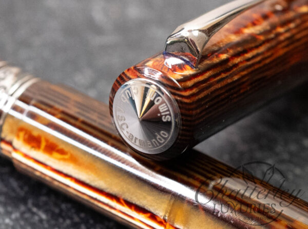 Armando Simoni Club Bologna Extra The Great Gatsby Rhodium Trim Arco Bronze Celluloid Fountain Pen - Image 6