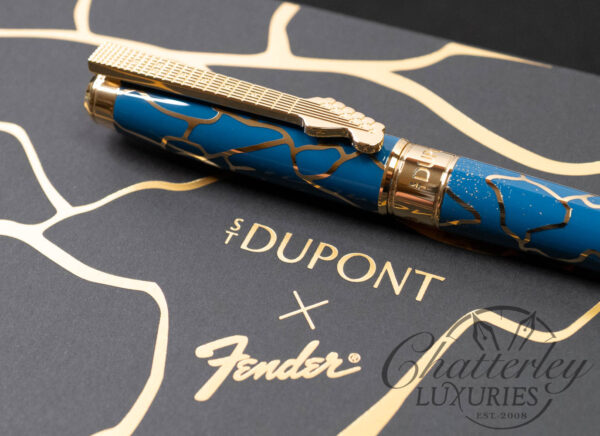 ST Dupont Line D Eternity Fender Blue Large Fountain Pen With Médiator Necklace - Image 2
