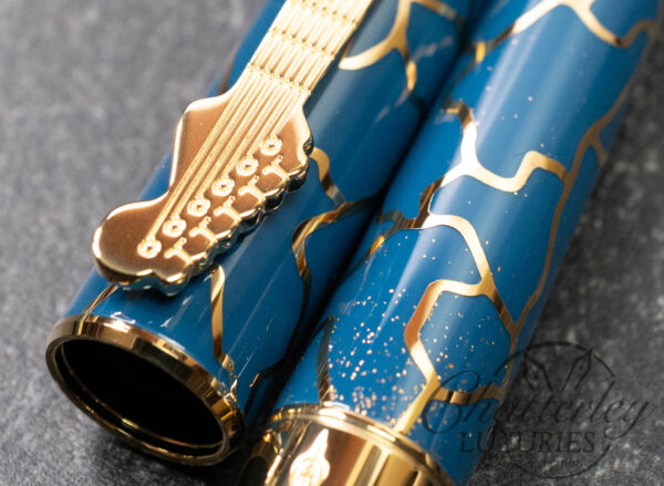 ST Dupont Line D Eternity Fender Blue Large Fountain Pen With Médiator Necklace - Image 7