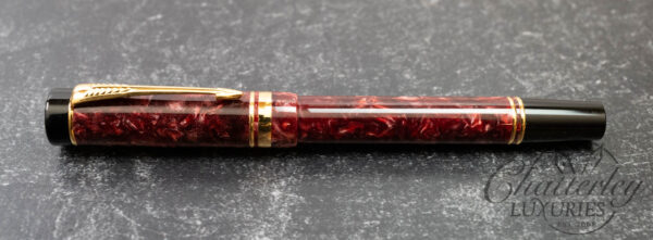 Parker Duofold International Marbled Maroon Fountain Pen - Image 2
