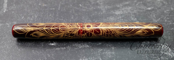 GM Custom Pens Chinkin Floral Maroon Fountain Pen - Image 2