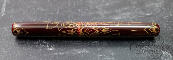 GM Custom Pens Chinkin Floral Maroon Fountain Pen - Image 3