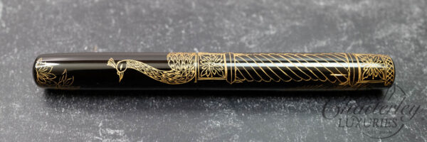 GM Custom Pens Chinkin Peacock Black Fountain Pen - Image 2