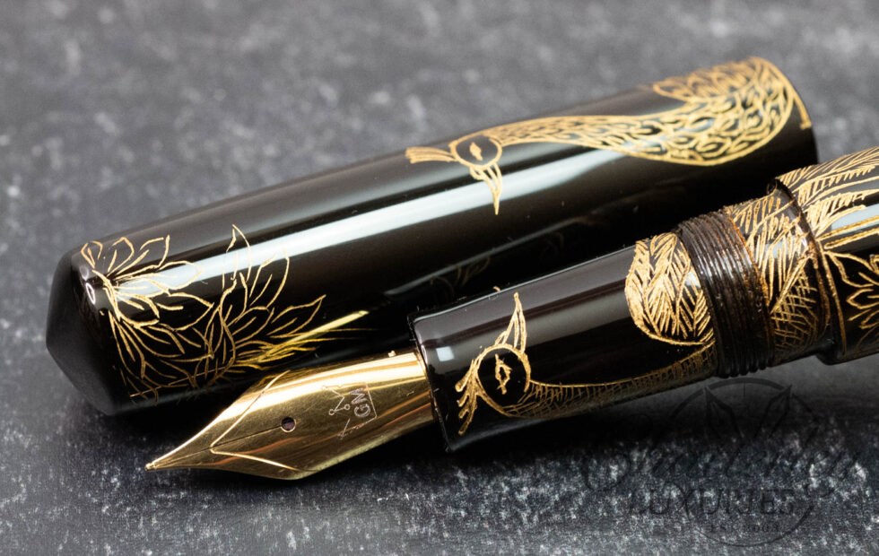 GM Custom Pens Chinkin Peacock Black Fountain Pen