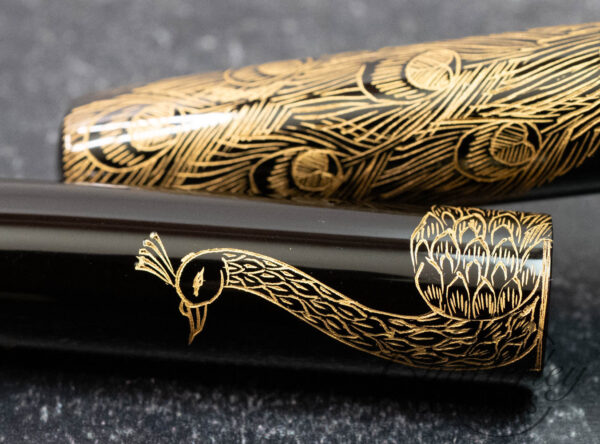 GM Custom Pens Chinkin Peacock Black Fountain Pen - Image 6