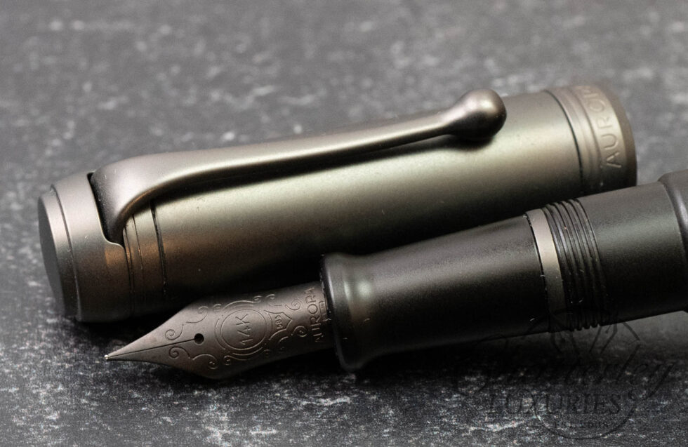 Aurora Talentum Black Ops Fountain Pen - Ruthenium Cap