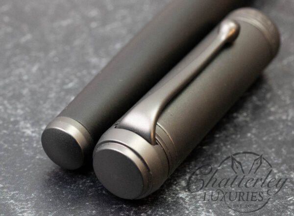 Aurora Talentum Black Ops Fountain Pen - Ruthenium Cap - Image 4