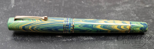 Leonardo Momento Zero Grande "Seafoam" Rose Gold Trim Ebonite Fountain Pen - Image 2