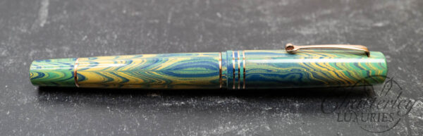 Leonardo Momento Zero Grande "Seafoam" Rose Gold Trim Ebonite Fountain Pen - Image 3