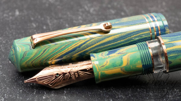 Leonardo Momento Zero Grande "Seafoam" Rose Gold Trim Ebonite Fountain Pen