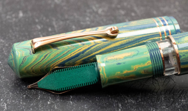 Leonardo Momento Zero Grande "Seafoam" Rose Gold Trim Ebonite Fountain Pen - Image 5