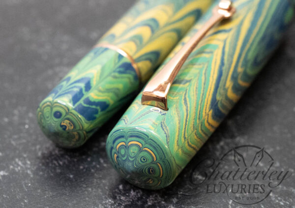 Leonardo Momento Zero Grande "Seafoam" Rose Gold Trim Ebonite Fountain Pen - Image 6