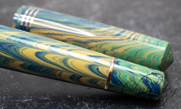 Leonardo Momento Zero Grande "Seafoam" Rose Gold Trim Ebonite Fountain Pen - Image 7