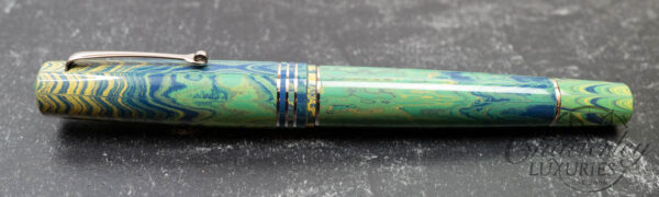 Leonardo Momento Zero Grande "Seafoam" Silver Trim Ebonite Fountain Pen - Image 5