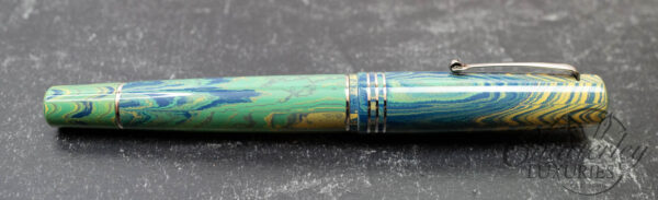 Leonardo Momento Zero Grande "Seafoam" Silver Trim Ebonite Fountain Pen - Image 4