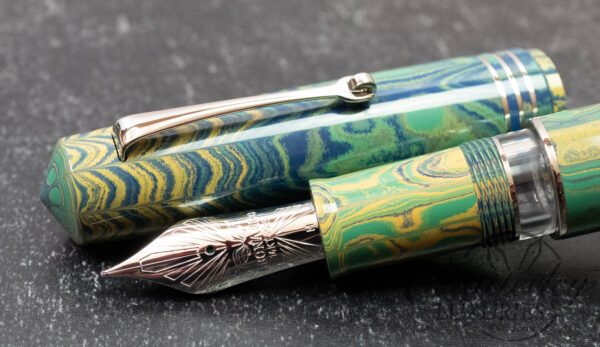 Leonardo Momento Zero Grande "Seafoam" Silver Trim Ebonite Fountain Pen