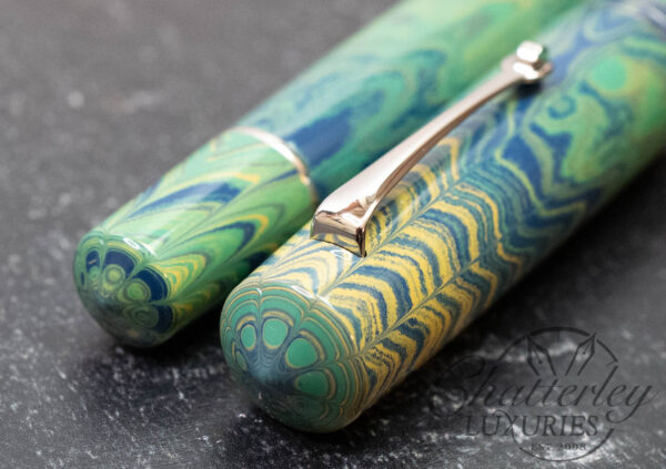 Leonardo Momento Zero Grande "Seafoam" Silver Trim Ebonite Fountain Pen - Image 7