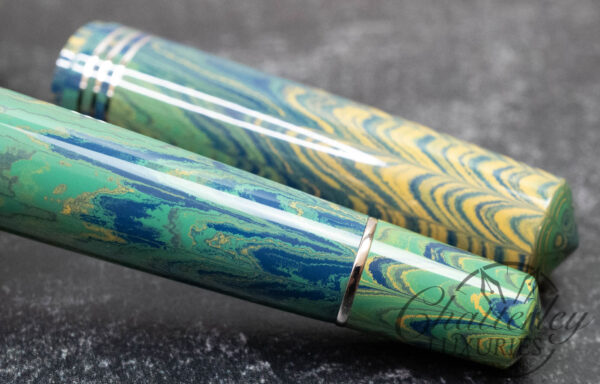 Leonardo Momento Zero Grande "Seafoam" Silver Trim Ebonite Fountain Pen - Image 6