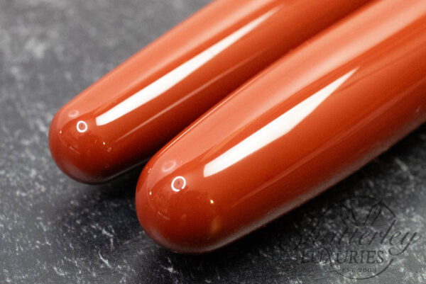 Danitrio Urushi Tame-Nuri Bengara Orange on Mikado Round Top Fountain Pen - Image 4