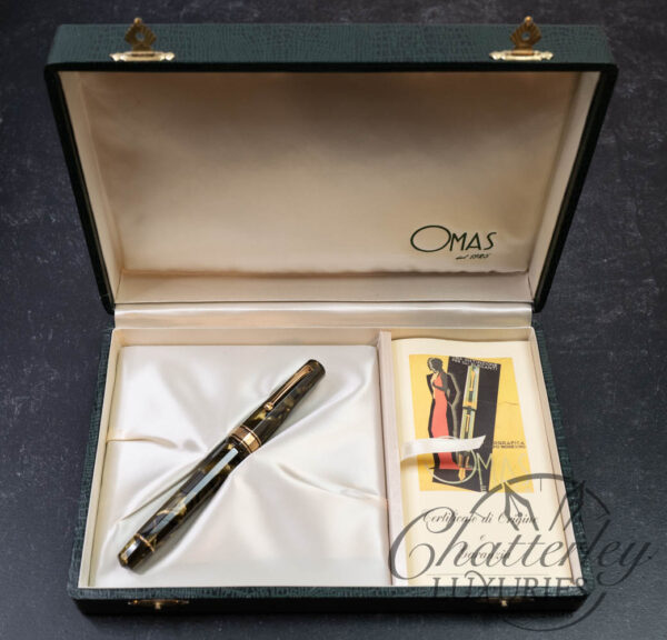 Omas Extra Paragon Saft Green Celluloid Fine Nib Fountain Pen - Image 6