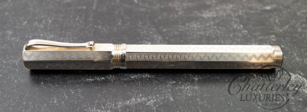 Montegrappa Reminiscence Faceted Greek Key Sterling Silver Fountain Pen - Image 2