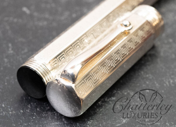 Montegrappa Reminiscence Faceted Greek Key Sterling Silver Fountain Pen - Image 3