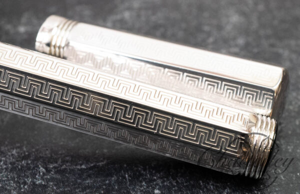 Montegrappa Reminiscence Faceted Greek Key Sterling Silver Fountain Pen - Image 4