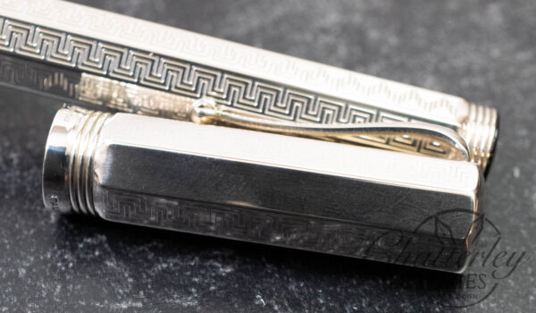 Montegrappa Reminiscence Faceted Greek Key Sterling Silver Fountain Pen - Image 5