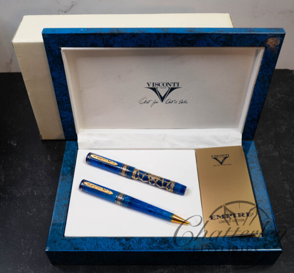 Visconti Empire Vermeil Overlay Limited Edition Fountain Pen and Ballpoint Set - Image 11