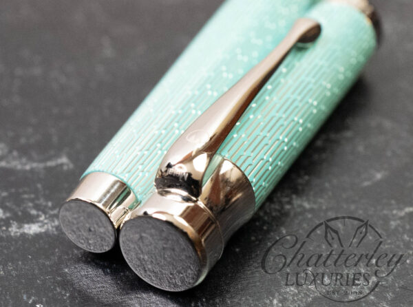 Waldmann Tango Imagination Aquamarine Guilloché Fountain Pen (Gold Nib) - Image 3
