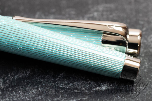 Waldmann Tango Imagination Aquamarine Guilloché Fountain Pen (Gold Nib) - Image 5