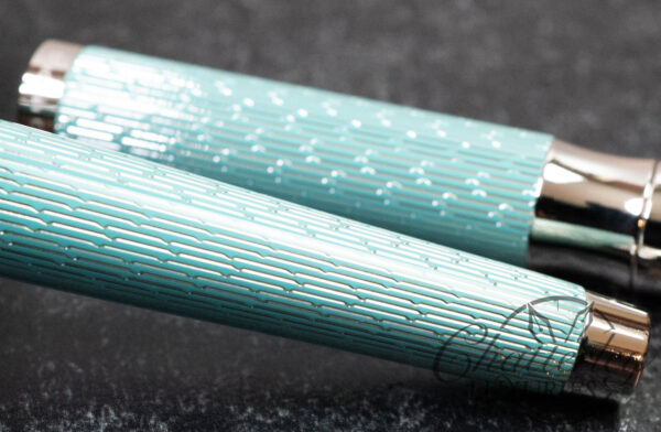 Waldmann Tango Imagination Aquamarine Guilloché Fountain Pen (Gold Nib) - Image 7