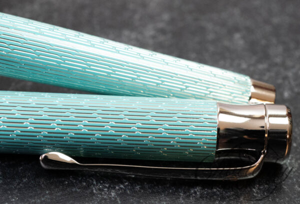 Waldmann Tango Imagination Aquamarine Guilloché Fountain Pen (Gold Nib) - Image 6