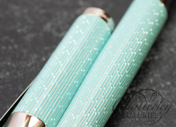 Waldmann Tango Imagination Aquamarine Guilloché Fountain Pen (Gold Nib) - Image 8