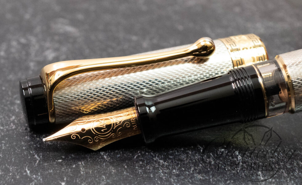 Aurora Optima Solid Sterling Silver Fountain Pen