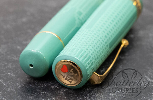 Armando Simoni Club "I Love NY" Empire State Building Green Ebonite Fountain Pen - Image 3
