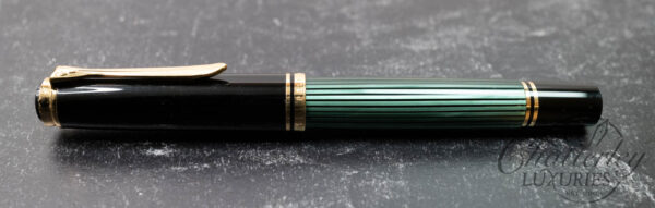 Pelikan Souverän M800 Black Green Striped Rollerball Pen - Image 2