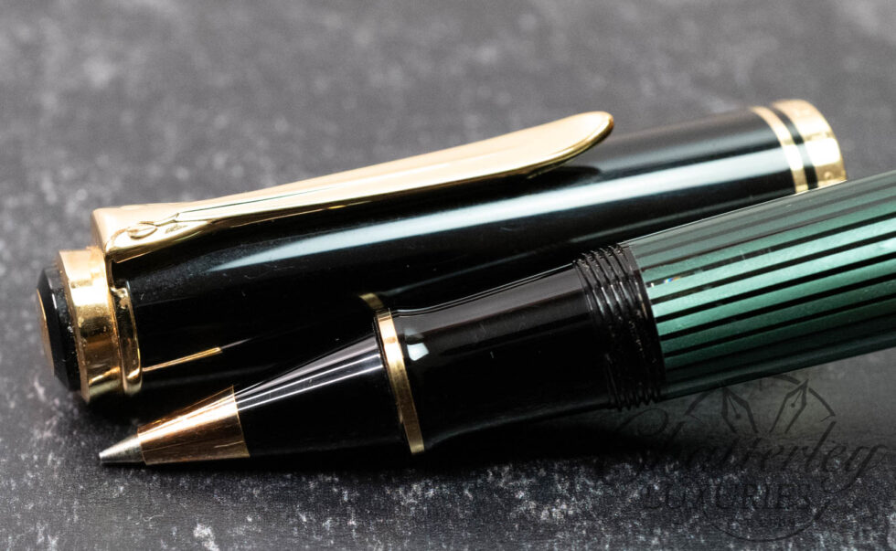 Pelikan Souverän M800 Black Green Striped Rollerball Pen
