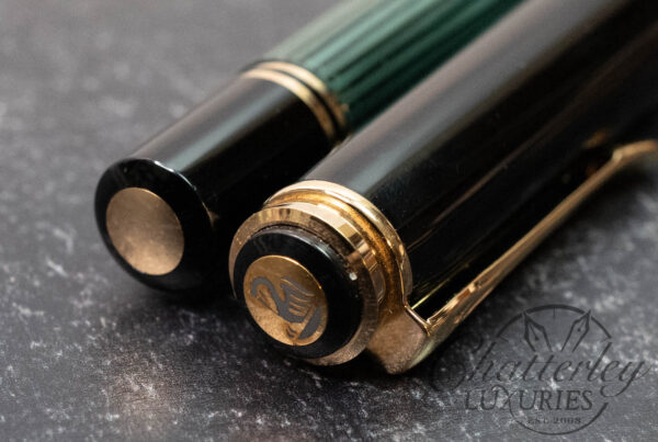 Pelikan Souverän M800 Black Green Striped Rollerball Pen - Image 3