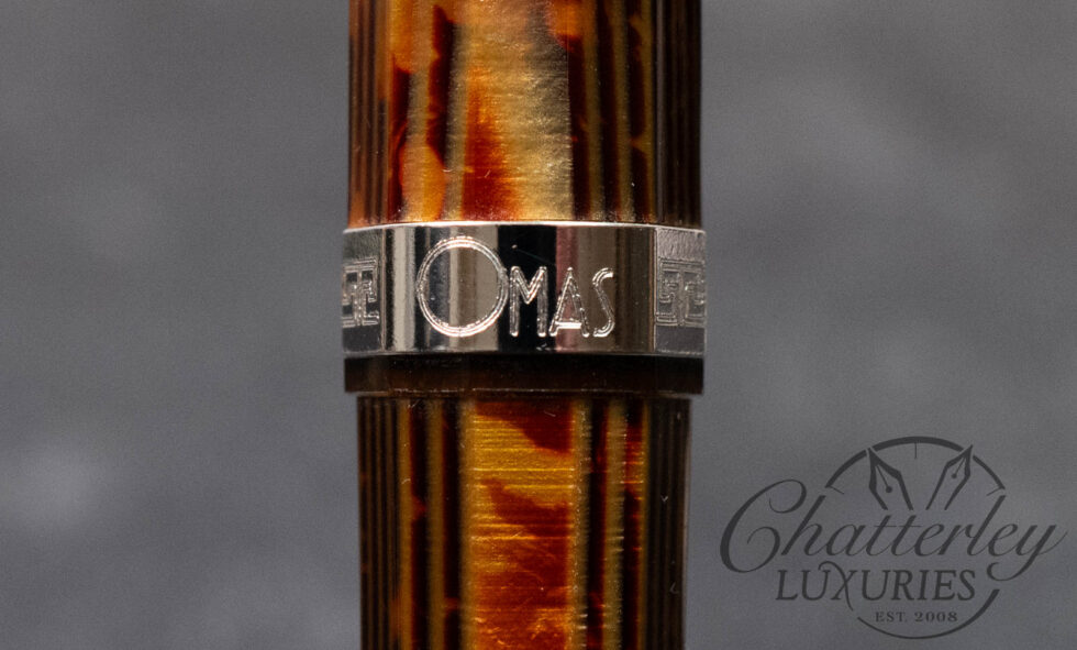 Omas Milord Arco Brown Bronze High Tech Silver Celluloid Ballpoint