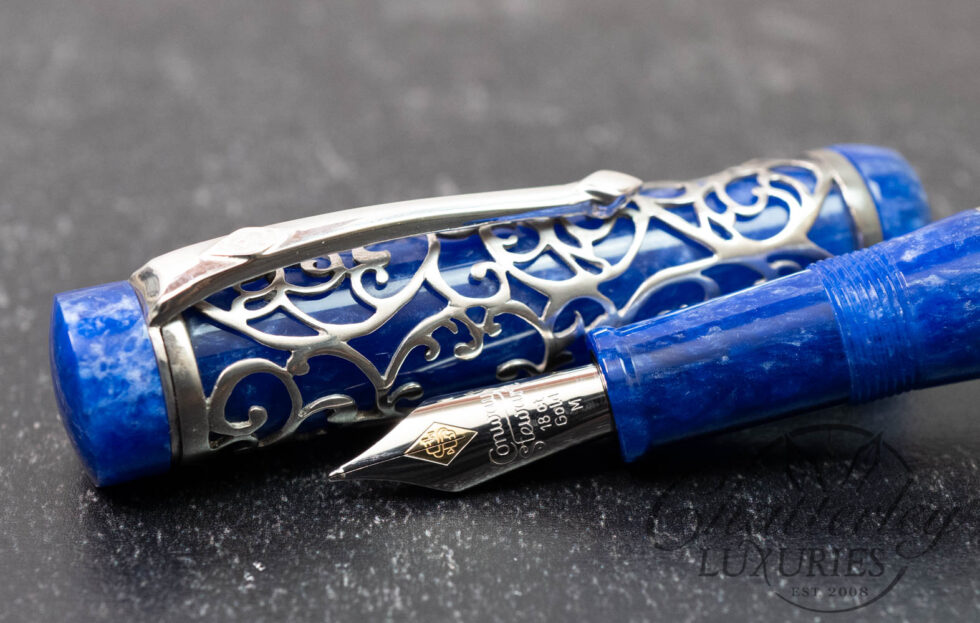 Conway Stewart Chatsworth Collection Stardust Blue Overlay Fountain Pen