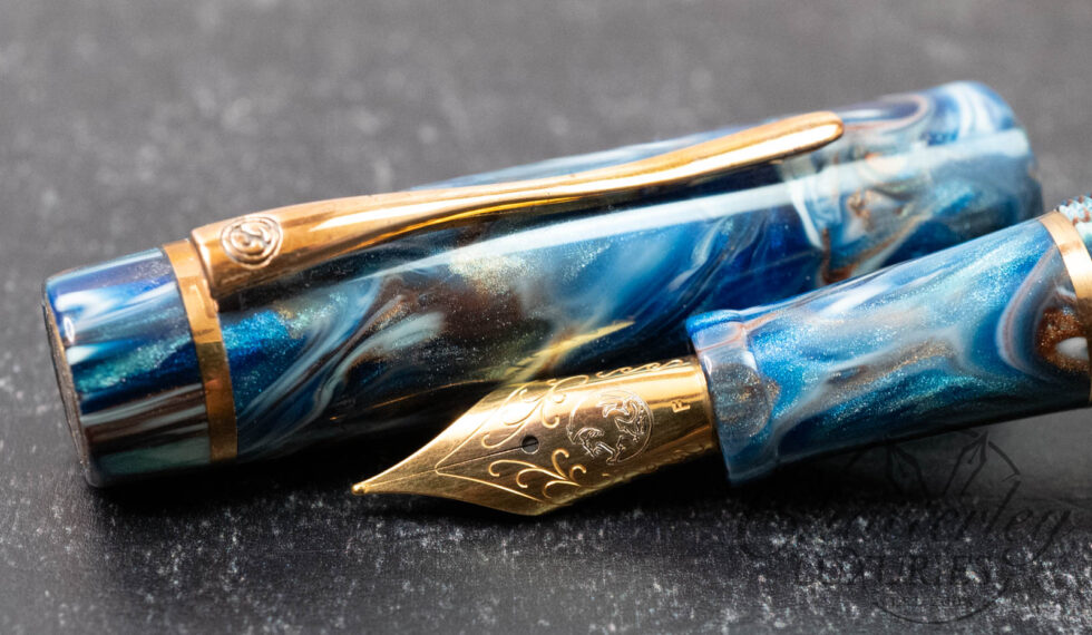 Atelier Lusso Hydra Blue & Rust Resin Fountain Pen