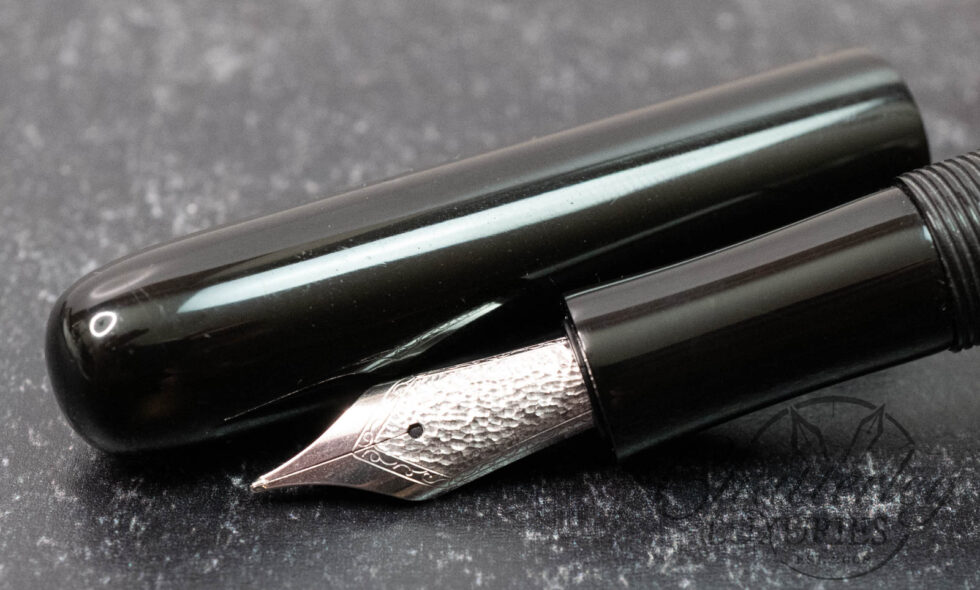 Ablesnail Aubergine Hammered Sterling Silver & Ebonite Fountain Pen with Hammered Nib