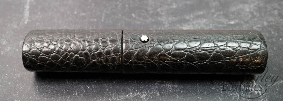 Montblanc Crocodile Black Leather 1 Pen Pouch Case